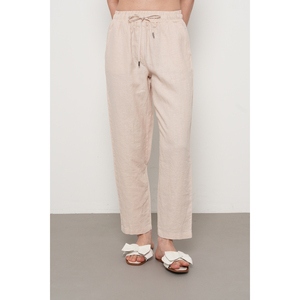 Pantaloni da Donna 100% Lino Vestibilità Comoda Tinta Unita - Product Image 1