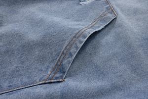 เสื้อแจ็กเก็ตมีฮู้ดผ้ายีนส์ไซส์ใหญ่พิเศษเสื้อสเวตเตอร์แบบรูดซิปสำหรับทุกเพศผู้ผลิตแฟชั่นลำลอง - Product Image 4