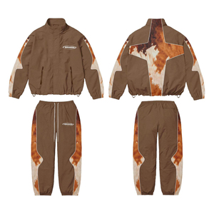 Ensemble deux pièces pour homme STITCHMODE, survêtement vintage zippé, taille plus, bande réfléchissante, survêtement en nylon à sublimation, coupe-vent - Product Image 3