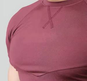 Camiseta de algodón pesado de talla grande para hombre con cuello redondo de primera calidad Camisetas en blanco de culturismo de manga corta de alta calidad - Product Image 3