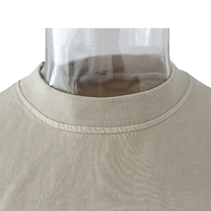 เสื้อยืดลำลองหลวมเปิดไหล่สำหรับผู้ชายเสื้อยืดสีจางพิมพ์ลายโลโก้ฤดูร้อน - Product Image 4