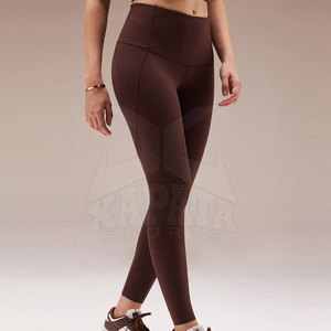 Women's New Style Solid Color Elastic Waist Yoga <b>Leggings</b> Handmade in Pakistan - Product Image 2
