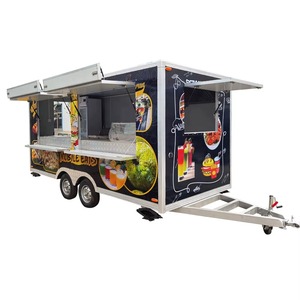 Remorque alimentaire mobile multifonctionnelle Chariot à café en fibre de verre en acier inoxydable Camion à glace pour Hotdogs Chips Winery Applications - Product Image 3