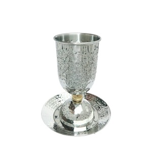 Verre à vin en acier inoxydable avec base en aluminium, gobelets à champagne pour fête, verre martelé fait à la main pour cocktails/bière - Product Image 3