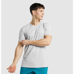 Venta caliente hombres gimnasio camiseta por encargo Logo 100% algodón camiseta lisa cuello redondo hombres transpirable secado rápido hombres camiseta - Product Image 4