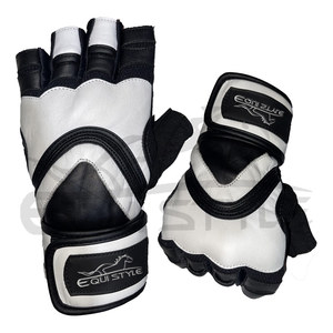 ถุงมือยกน้ําหนักหนังสีดําและสีขาว XL ถุงมือออกกําลังกายแบบดึงขึ้นปรับแต่งถุงมือฝึกออกกําลังกายสําหรับการออกกําลังกายยกน้ําหนัก - Product Image 6