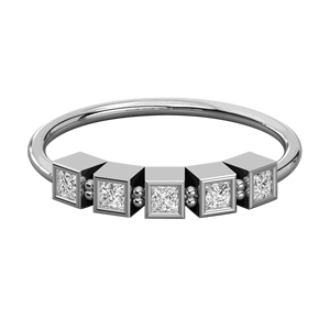 Princess Diamond Design Wedding Band For Women - Product Image 4