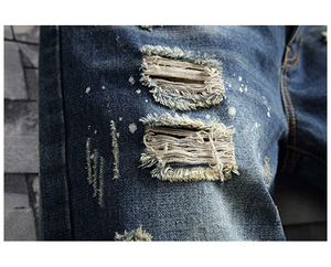 Short en Jean Denim droit taille moyenne pour hommes en détresse lavage décontracté coton Denim Shorts été Style Streetwear - Product Image 4