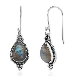 Boucles d'oreilles pendantes en Labradorite naturelle de qualité supérieure Boucles d'oreilles Boho en argent sterling pour femmes Boucles d'oreilles en pierres précieuses Boho - Product Image 4