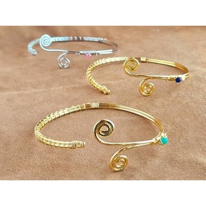 Elegant Gold and <b>Silver</b> Plated Spiral Wire Style Fashion <b>Bracelet</b> for Resale in Boutiques - Product Image 2