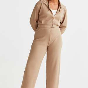 Mignon pantalon de survêtement à cordon rond de couleur grise unie avec lacets haut vente chaude dernier pantalon en polaire de conception sur mesure - Product Image 1