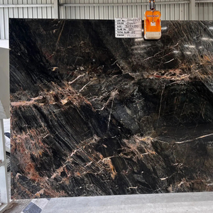 Azulejo de losa de mármol y travertino de porcelana negra Dona, losa de suelo grande para uso interior para solución de diseño gráfico de baño - Product Image 1