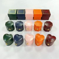 Kotak Perhiasan Bentuk Hati Mini untuk Kemasan Perhiasan Mewah, Cincin Tunangan, Grosir, Vintage