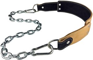 เข็มขัดยกน้ำหนักหนังสังเคราะห์พร้อมโซ่เหล็กสำหรับผู้ชายผู้หญิงฟิตเนสยิมออกกำลังกายเข็มขัด - Product Image 2