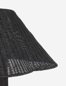 Lampadaire en rotin tressé écologique fait main, finition noire, éclairage naturel, idéal pour les projets de vente en gros - Product Image 2