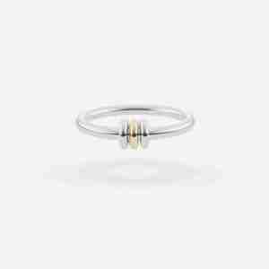 Anillo de oro y plata sólido de 14K personalizado, anillo vinculado, anillo de enlace multiconector minimalista, regalo de joyería para mujer para esposa - Product Image 1