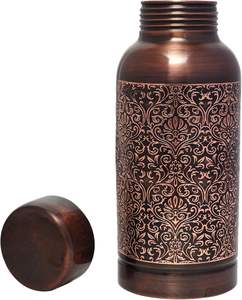 Pure Copper Drinking <b>Bottle</b> with Antique Style Finishing Supporting Healthy Hydration Everyday - Product Image 1