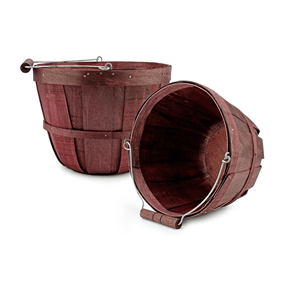 Paniers de boisseau de crabe en bois artisanal Grands paniers ronds en bois avec poignées Paniers de pommes du Vietnam - Product Image 3