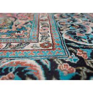 Tapis en soie Gulmarg bleu noué à la main Pae-5661, motif floral et patchwork, épaisseur 10 mm, pour entrée et chambre à coucher - Product Image 3