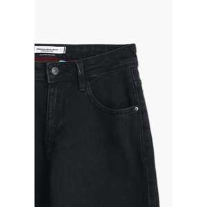 Pantalón de mezclilla negro Premium para mujer, pantalones informales de pierna recta XL, pantalones de vestir transpirables con estilo arrugado - Product Image 1