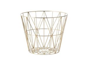Luxury White Color Iron Wire <b>Basket</b> Customized Designed Round Shape With <b>Wooden</b> Base for Table Accessories - Product Image 3