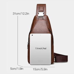 Bolso bandolera de cuero PU para hombre, bolso bandolera portátil de viaje y trabajo, de gran capacidad, para exteriores - Product Image 2