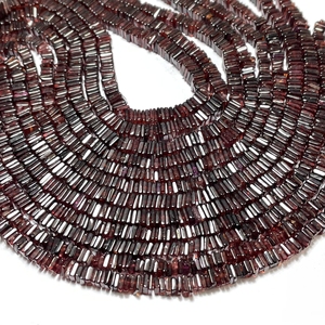 Cuentas Heishi cuadradas de granate rojo, piedras preciosas naturales de 5MM, Centro de hebra larga de 14 pulgadas perforado para la fabricación de joyas - Product Image 1