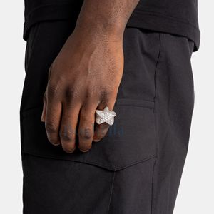Hip Hop Fine Jewelry Passd Diamond Tester 925 Sterling <b>Silver</b> Iced Out VVS Moissanite Cluster <b>Star</b> Ring for Men - Product Image 2