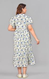 Main indienne bloc imprimé coton Boho robe Floral été décontracté vêtements de plage pour la Saint-Valentin taille naturelle tissé tissage - Product Image 5