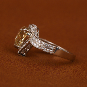 Luxurious Lab Grown Diamond Yellow <b>Heart</b> <b>Shape</b> Cut Ring 18KT Solid Gold Plating Engagement Ring Girls Birthday Gift Ring - Product Image 3