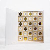 Boîte de calendrier de l'Avent Ramadan, emballage de luxe personnalisé pour cadeaux islamiques, 24 jours, carton vide avec design en feuille d'or