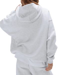 Sudadera con capucha de gran tamaño para mujer, tejido de punto de algodón 100%, patrón sólido forrado transpirable, peso pesado de invierno, 440G, gimnasio - Product Image 6