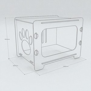 Casa para gatos de madera contrachapada de abedul desmontable, muebles para mascotas sostenibles de Vietnam, diseño Oem Odm, logotipo personalizado AC12 - Product Image 1