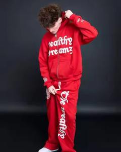 Custom Streetwear Sweatsuit Baggy Flared Sweatpants Jogger ZipUp Hoodie Set Oversized Men Acid Wash Mujer Chándal Fabricante - Product Image 6