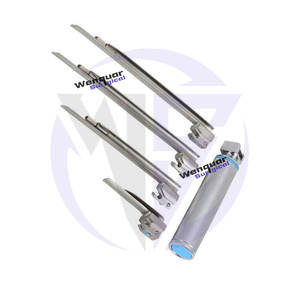 Juego de laringoscopio Miller Blade de acero inoxidable reutilizable con mango Diagnóstico médico 4 cuchillas y 1 Mango en caja de plástico - Product Image 2