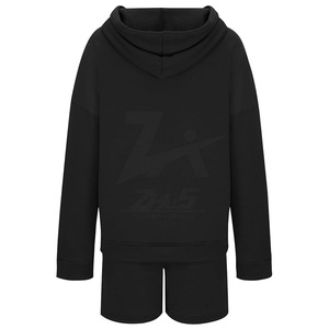 Conjunto de pantalones cortos y Sudadera con capucha para correr personalizado al por mayor para mujer - Product Image 3