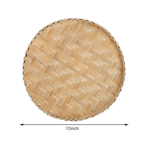 Cesta de almacenamiento de bambú natural tejida a mano al por mayor, diseño rústico vietnamita para cocina, aperitivos, verduras, uso en lavandería - Product Image 4