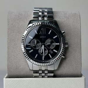 M-K Nam Chất Lượng Cao Đồng Hồ Thể Thao Chống Thấm Nước Cổ Điển Phong Cách Chronograph Quay Số 20Mm Thép Không Gỉ Trường Hợp Hai Tone Dây Đeo Thời Trang - Product Image 5