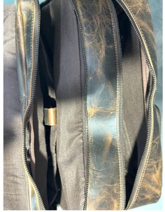 Unisex Vintage Genuine <b>Leather</b> <b>Rucksack</b> Great for Travel Sports Handmade Custom Pattern Personalised Candy <b>Laptop</b> Compartment - Product Image 3