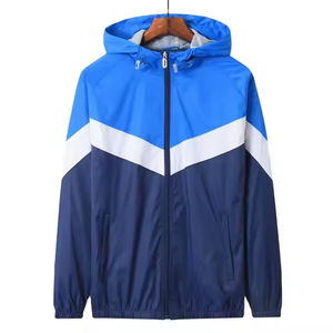 Personalizado de alta calidad otoño rompevientos Jaket con capucha Patchwork al aire libre a prueba de viento deportes correr chaquetas para hombre - Product Image 6