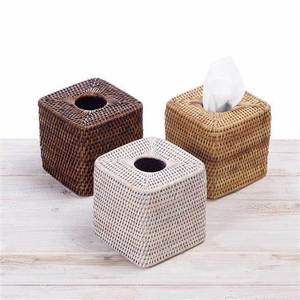 Innovative Unisex Small <b>Square</b> Rattan Tissue Box Minimalist Woven Frame Cover Open Closure 1-1.9L Waterproof Home Furniture - Product Image 5