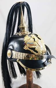 Casco Alemán Medieval Pickelhaube, Casco de Cuero Hecho a Mano con Púas Largas, Estilo Prusiano, Grado Oficial, con Ágata, Usable, Recuerdo Navideño - Product Image 5