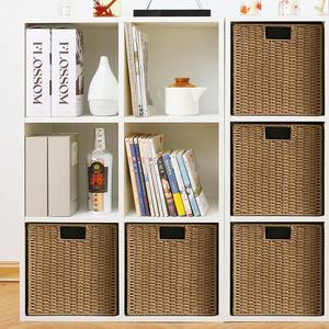 100% naturel jacinthe d'eau jonc de mer paniers de rangement pliables organisation de la maison tiroirs pliables - Product Image 6