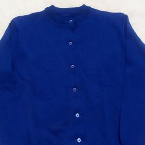 Cárdigan de Punto para Hombre, Cuello en V, Color Azul Rey, Lana/Acrílico, Manga Larga, para Invierno, Casual, con Botones y Patrón de Letras - Product Image 4