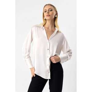 Haut en mousseline décontracté et formel pour femme en taille XL, motif animal léopard et floral brodé, décoration en dentelle, logo sur le devant - Product Image 4