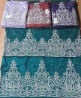 Tissu en dentelle à sequins faits main très demandé, avec perles décoratives, taille personnalisée, George Somali pour robe de soirée, export Inde