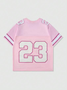 เสื้อยืดครอปฟุตบอลคอวีลายกราฟิกสำหรับผู้ชายเสื้อครอปฟุตบอลอเมริกันพิมพ์ลาย - Product Image 2