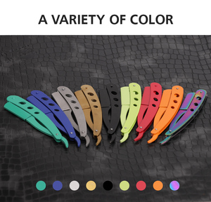 Pro Men Folding Shaving Knife Stainless Steel Straight Razor Straight <b>Edge</b> Razors Manual Beard Shaver Barber Shaver Tool - Product Image 5