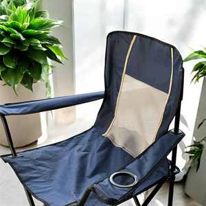 Silla de Camping plegable de acero inoxidable portátil moderna, tela Oxford para pícnics de jardín al aire libre, incluye soporte de lata de silla de Metal - Product Image 5