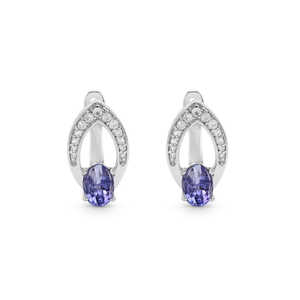Oval Shaped Natural Tanzanite Faceted Gemstone Pure Solid 925 Sterling Silver Wholesale <b>Hoop</b> Earrings Fine Jewelry for Women - Product Image 3